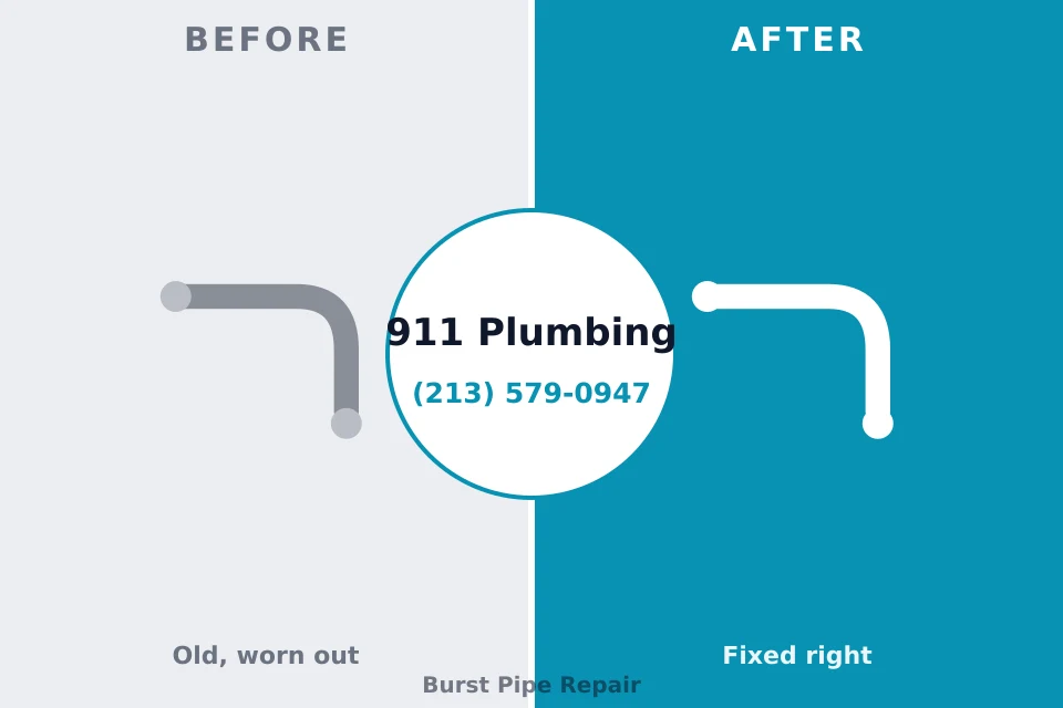 Before and after: plumbing repair Gaylord, MI